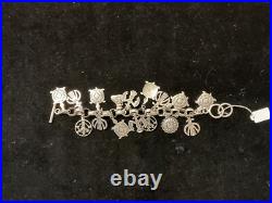 Vintage Sterling Silver Charm Bracelet, 8.5 in length, Stamped with Zia Symbol Vintage Sterling Silver Charm Bracelet, 8.5 in length, Stamped with Zia Symbol