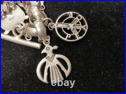 Vintage Sterling Silver Charm Bracelet, 8.5 in length, Stamped with Zia Symbol Vintage Sterling Silver Charm Bracelet, 8.5 in length, Stamped with Zia Symbol