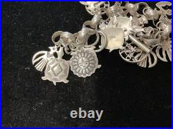 Vintage Sterling Silver Charm Bracelet, 8.5 in length, Stamped with Zia Symbol Vintage Sterling Silver Charm Bracelet, 8.5 in length, Stamped with Zia Symbol