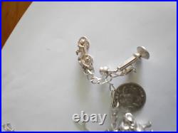 Vintage Sterling Silver Charm Bracelet Dogs Horses Welsh Dragon Boat Car Shoes