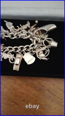 Vintage Sterling Silver Charm Bracelet Hallmarked 76.4g. Ideal 21st Present