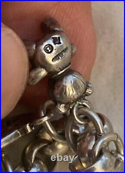 Vintage Sterling Silver Charm Bracelet LOADED 81g 7.5