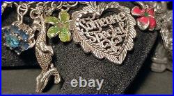 Vintage Sterling Silver Charm Bracelet Loaded 24 Charms 29.89 Grams