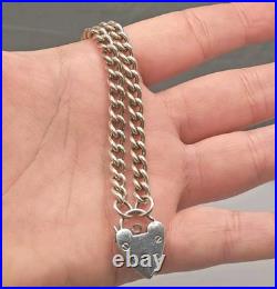 Vintage Sterling Silver Charm Bracelet New Baby Casket Heart Present Gift 925