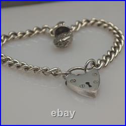 Vintage Sterling Silver Charm Bracelet New Baby Casket Heart Present Gift 925