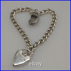 Vintage Sterling Silver Charm Bracelet New Baby Casket Heart Present Gift 925