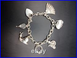 Vintage Sterling Silver Charm Bracelet Solid 23g Collectibles 8 Decorations Gift Vintage Sterling Silver Charm Bracelet Solid 23g Collectibles 8 Decorations Gift