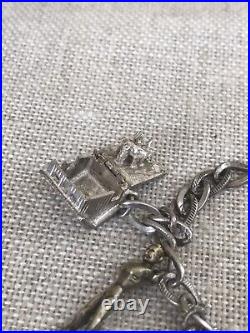 Vintage Sterling Silver Charm Bracelet Terranova Farmers Daughter Great Charms