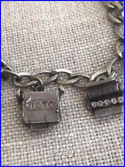 Vintage Sterling Silver Charm Bracelet Terranova Farmers Daughter Great Charms