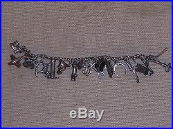 Vintage Sterling Silver Charm Bracelet Western Horse Theme and More Charms