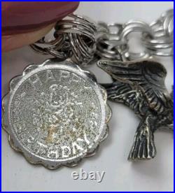 Vintage Sterling Silver Charm Bracelet With 10 Different Charms Guc Vintage Sterling Silver Charm Bracelet With 10 Different Charms Guc