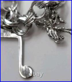 Vintage Sterling Silver Charm Bracelet With 10 Different Charms Guc Vintage Sterling Silver Charm Bracelet With 10 Different Charms Guc