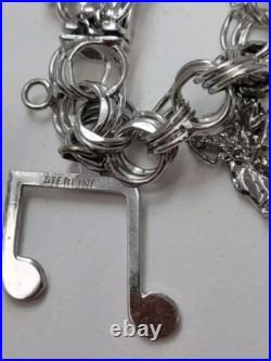 Vintage Sterling Silver Charm Bracelet With 10 Different Charms Guc Vintage Sterling Silver Charm Bracelet With 10 Different Charms Guc