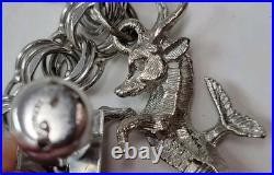 Vintage Sterling Silver Charm Bracelet With 10 Different Charms Guc Vintage Sterling Silver Charm Bracelet With 10 Different Charms Guc