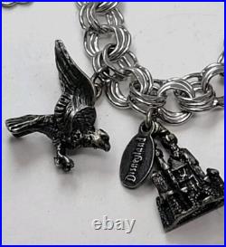 Vintage Sterling Silver Charm Bracelet With 10 Different Charms Guc Vintage Sterling Silver Charm Bracelet With 10 Different Charms Guc