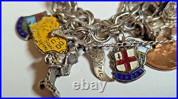 Vintage Sterling Silver Charm Bracelet With About 35 Charms Weighs 94.4 Grams