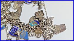 Vintage Sterling Silver Charm Bracelet With About 35 Charms Weighs 94.4 Grams