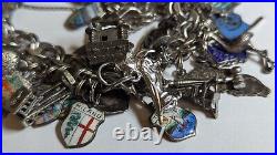 Vintage Sterling Silver Charm Bracelet With About 35 Charms Weighs 94.4 Grams