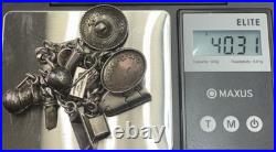 Vintage Sterling Silver Charm Bracelet from Mexico Eagle 9 +