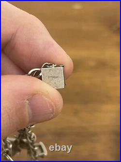 Vintage Sterling Silver Charm Bracelet with 11 RARE World Travel Charms