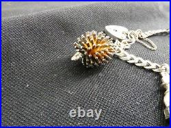 Vintage Sterling Silver Charm Bracelet with 6 charms paddington bear 28g (C33)