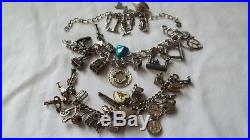 Vintage Sterling Silver Charm Bracelets Lot 39 Charms Some Moving Parts Lqqk