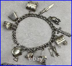 Vintage Sterling Silver Charm Bracelets Lot 40 Charms 5 Starter Bracelets