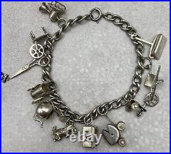 Vintage Sterling Silver Charm Bracelets Lot 40 Charms 5 Starter Bracelets