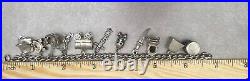 Vintage Sterling Silver Charm Bracelets Lot 40 Charms 5 Starter Bracelets