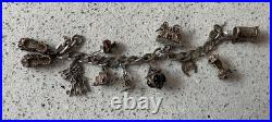Vintage Sterling Silver Charm Bracelets x 2 with 28 charms