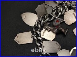 Vintage Sterling Silver Charm UK Souvenir Shield's Bracelet Enameled 800-925 Vintage Sterling Silver Charm UK Souvenir Shield's Bracelet Enameled 800-925