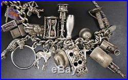 Vintage Sterling Silver Danecraft Charm Bracelet With 26 Charms 100.1 Grams