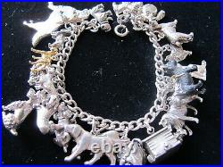 Vintage Sterling Silver Dog Charm Bracelet Theme