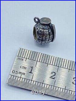 Vintage Sterling Silver Grenade Bracelet Charm By Designer John Atencio