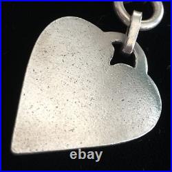 Vintage Sterling Silver Heart Tag Bracelet