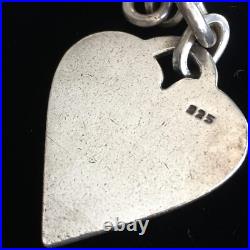 Vintage Sterling Silver Heart Tag Bracelet