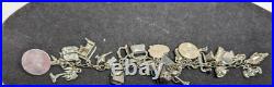 Vintage Sterling Silver Loaded Unique Charm Bracelet Holiday Money Car Shoe Etc Vintage Sterling Silver Loaded Unique Charm Bracelet Holiday Money Car Shoe Etc