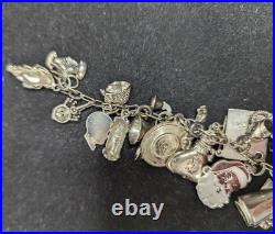 Vintage Sterling Silver Loaded Unique Charm Bracelet Holiday Money Car Shoe Etc Vintage Sterling Silver Loaded Unique Charm Bracelet Holiday Money Car Shoe Etc