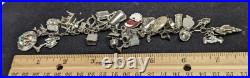 Vintage Sterling Silver Loaded Unique Charm Bracelet Holiday Money Car Shoe Etc Vintage Sterling Silver Loaded Unique Charm Bracelet Holiday Money Car Shoe Etc