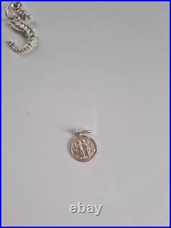 Vintage Sterling Silver Love Heart Charm Braclet With Charms