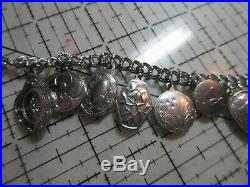 Vintage Sterling Silver Towle 12 Days of Christmas Charm Bracelet Double Sided