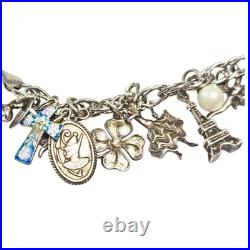 Vintage Sterling Silver Traveler's Charm Bracelet, 7.5, 17 Sterling Charms Vintage Sterling Silver Traveler's Charm Bracelet, 7.5, 17 Sterling Charms
