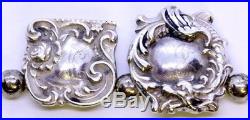 Vintage T Foree Hunsicker 925 Sterling Silver Luggage Tag Charm Bracelet MONO