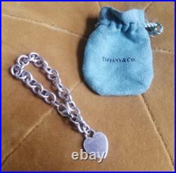 Vintage Tiffany & Co Silver 925 Heart Tag Bracelet
