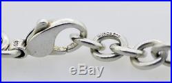 Vintage Tiffany & Co Sterling Silver 5 Open Heart Charm Chain Link Bracelet 7