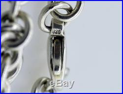 Vintage Tiffany & Co Sterling Silver 5 Open Heart Charm Chain Link Bracelet 7