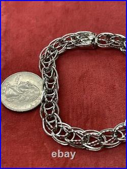 Vintage c. 1950s Sterling Silver Charm Bracelet 925 Empty 7.5 SMIBO signed