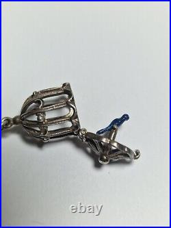 Vintage charm bracelet Hallmarked Sterling Silver Bracelet 20 Charms 79g