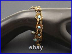 Vintage or antique sterling silver gilt bracelet with enamel charms Norway