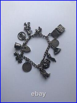 Vintage silver charm bracelet